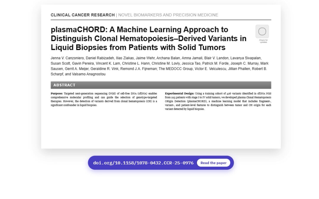 PlasmaCHORD, a novel machine learning model, distinguishes tumor-derived from clonal hematopoiesis-derived mutations in liquid biopsies routinely used in clinical cancer care